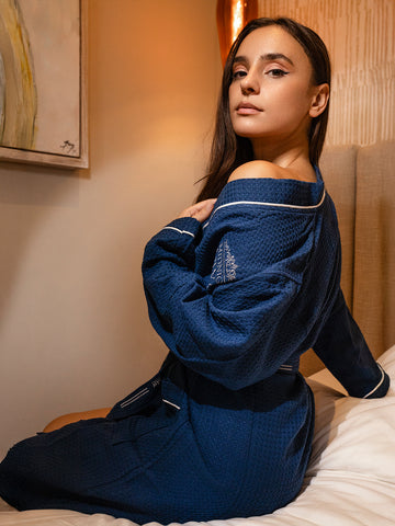 Bathrobe For Him & Her Blue - Pink